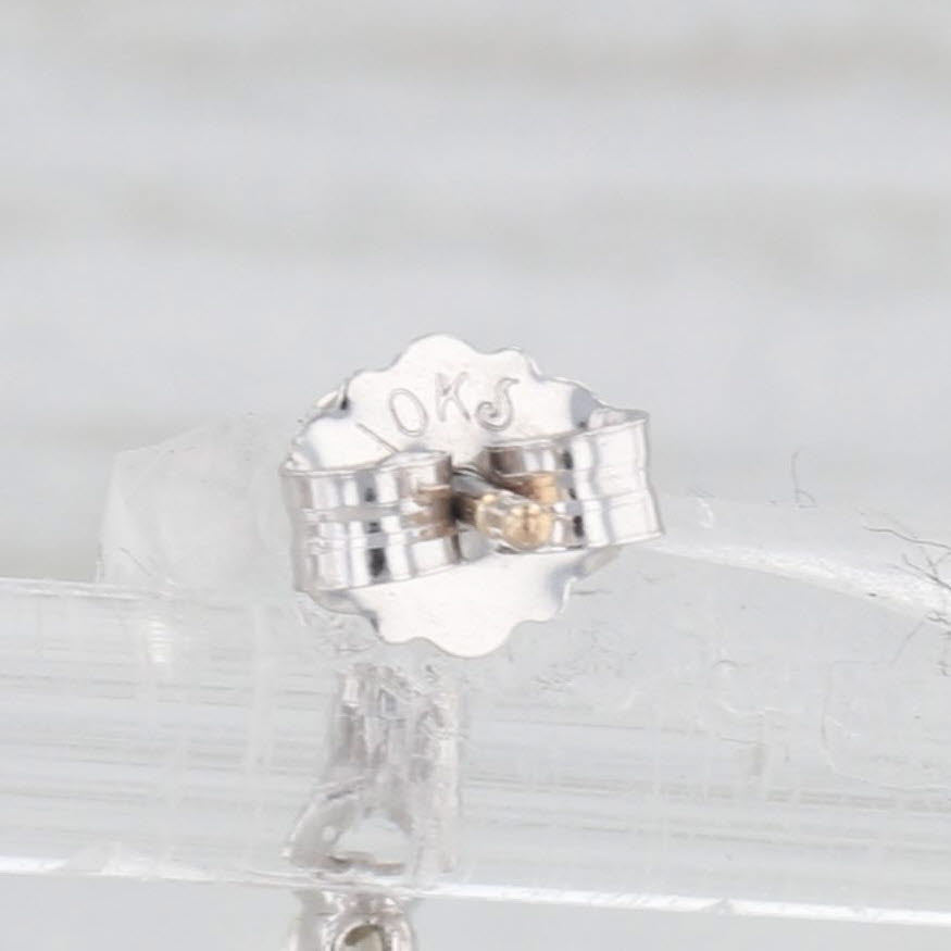 Light Gray 0.33ctw Diamond Cross Dangle Earrings 10k White Gold Drops