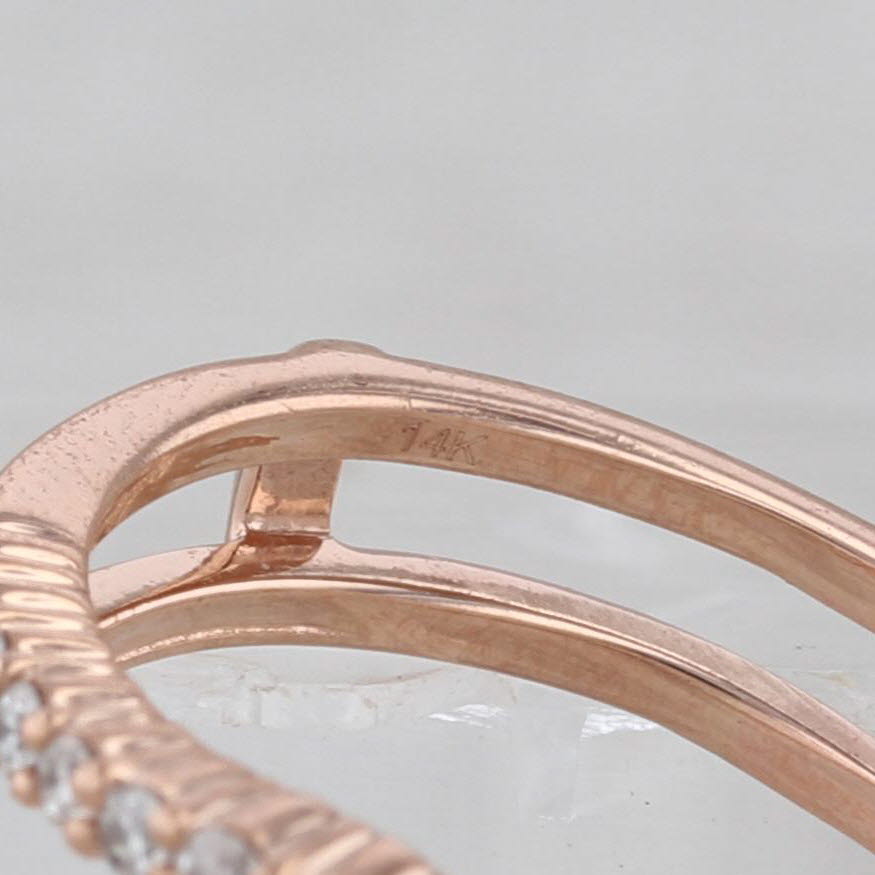Light Gray 0.50ctw Diamond Ring Jacket Guard Wedding Band 14k Rose Gold Size 8.25