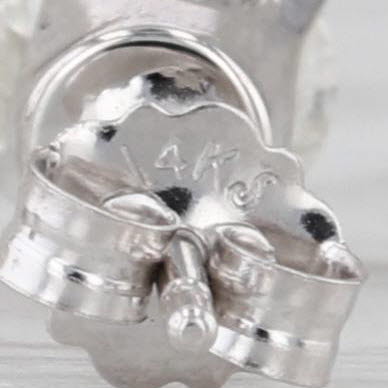 1ctw Diamond Stud Earrings 14k White Gold Round Solitaire Studs Butterfly Backs