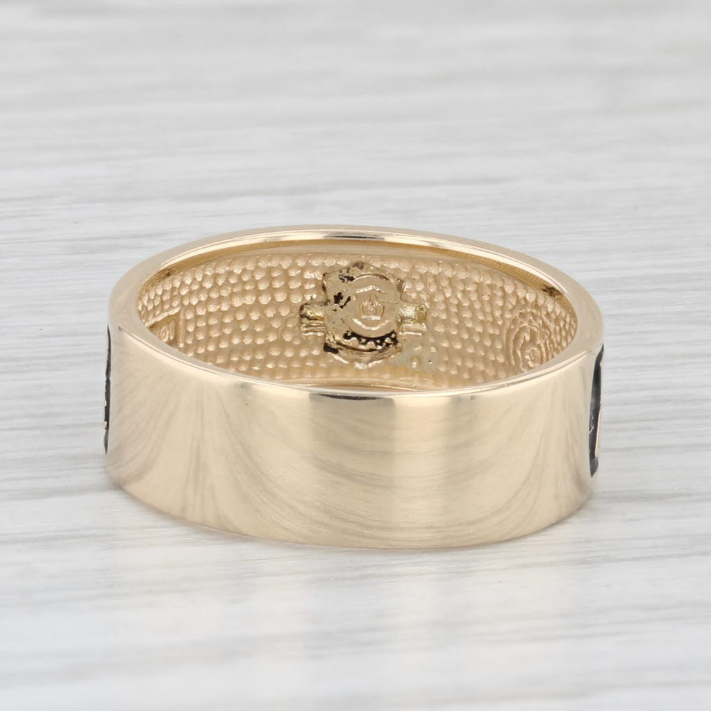 Light Gray Harley Davidson Logo Celtic Knot Ring 10k Gold Band Stamper Black Hills Gold