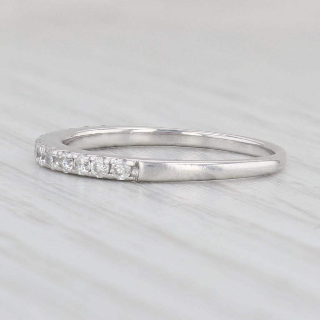 Light Gray 0.20ctw Diamond Wedding Band 14k White Gold Stackable Ring Size 6.5