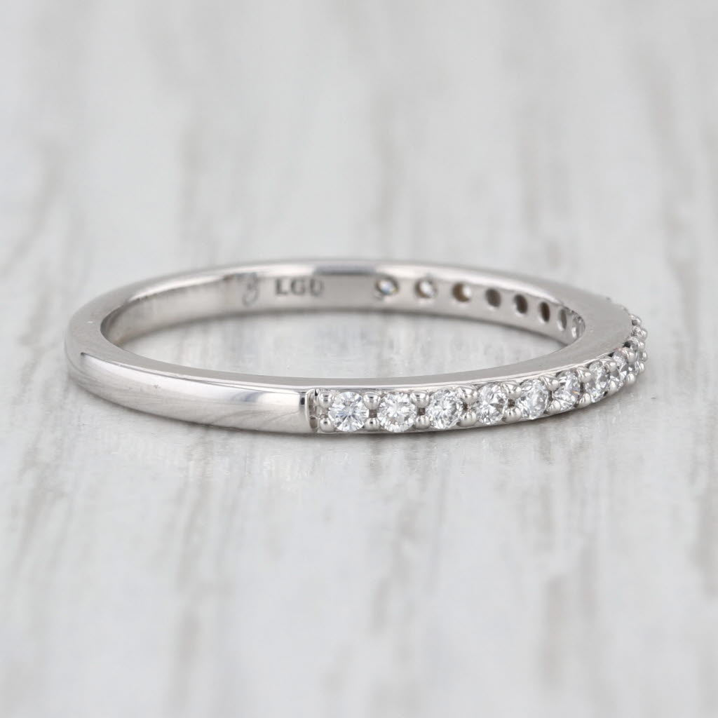 Lab Grown 0.30ctw Diamond Wedding Ring 14k White Gold Band Size 7 Stackable