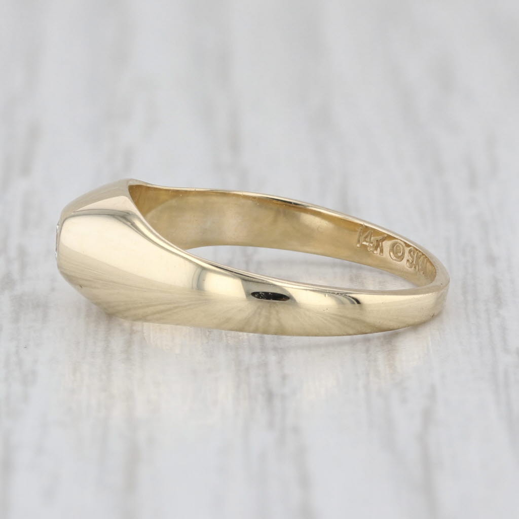 Round Diamond Solitaire Ring 14k Yellow Gold Size 5 Bezel Set