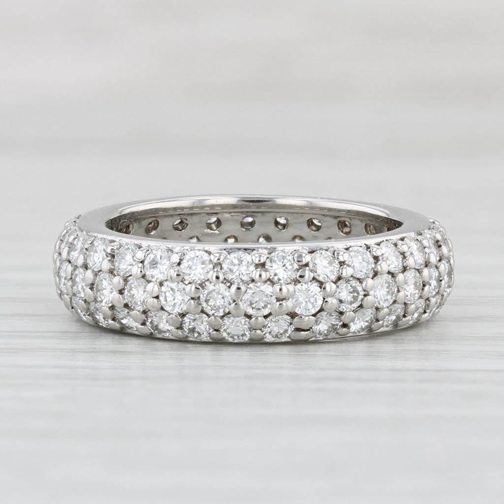 Light Gray 2.50ctw Pave Diamond Eternity Wedding Band Platinum Ring Anniversary Stackable