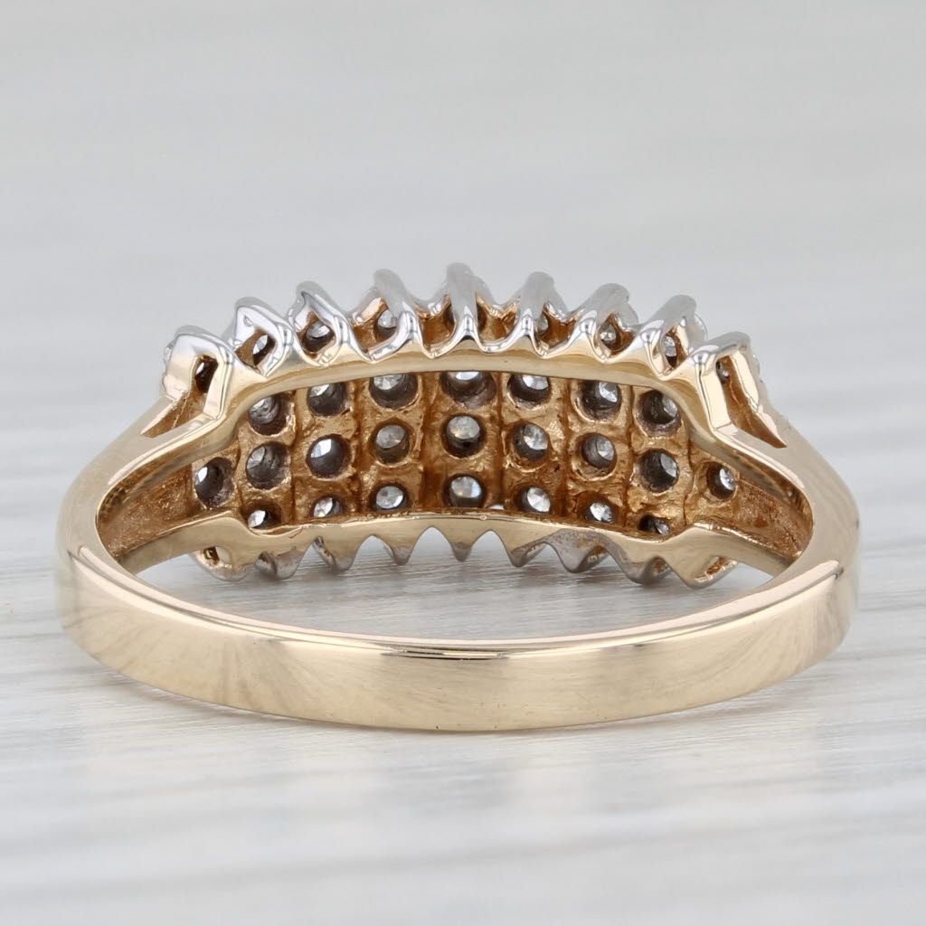 Light Gray 0.36ctw Tiered Diamond Cluster Ring 10k Yellow Gold Size 7