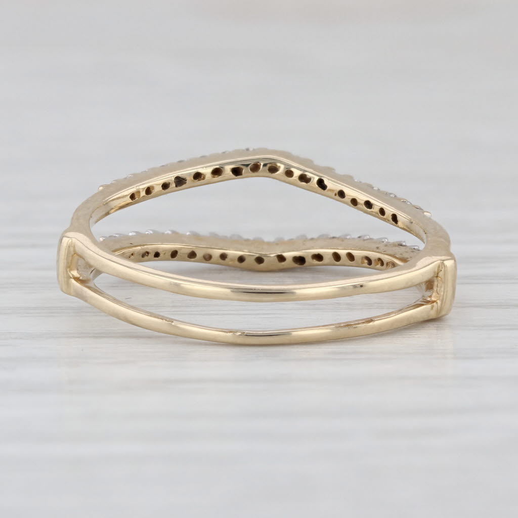 0.22ctw Diamond Ring Guard Jacket Wedding Band 14k Yellow Gold Size 7.5