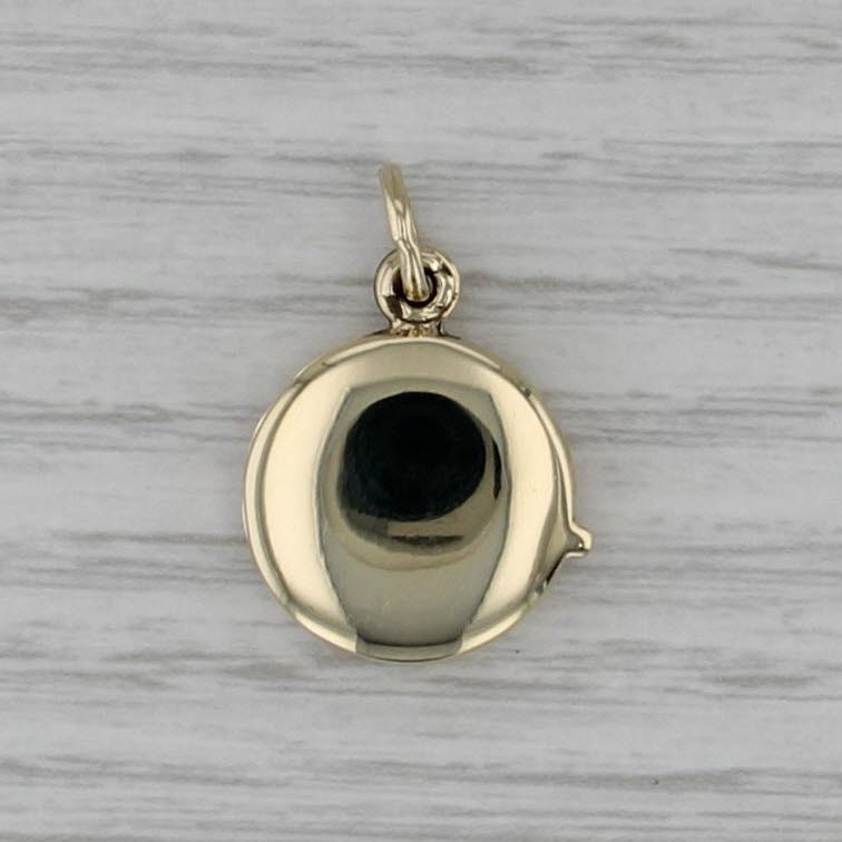 Vintage Sliding Picture Locket Pendant 14k Yellow Gold Charm