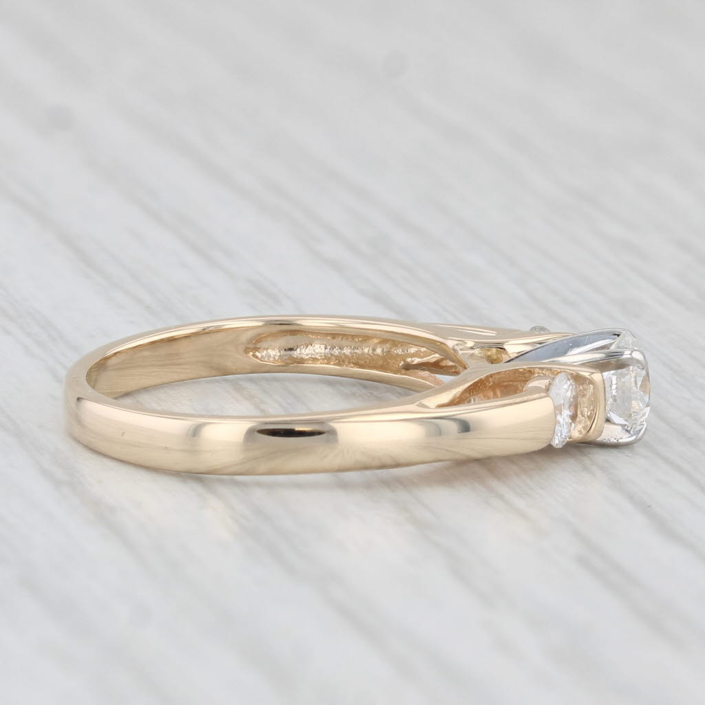 Light Gray 0.57ctw Round Diamond Engagement Ring 14k Yellow Gold Size 6