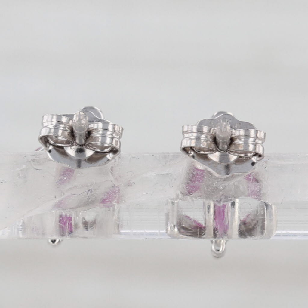 0.96ctw Ruby Cubic Zirconia Stud Earrings 14k White Gold Flower Studs