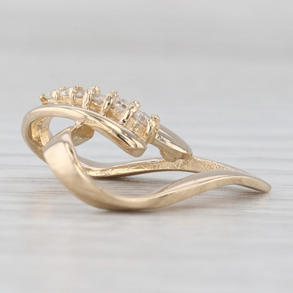 Stylized Diamond Open Heart Pendant 14k Yellow Gold