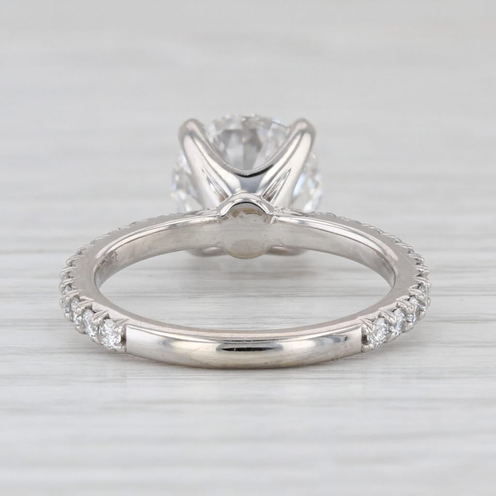 New IGI 3.55ctw Round Lab Grown Diamond Engagement Ring 14k White Gold Size 6.5