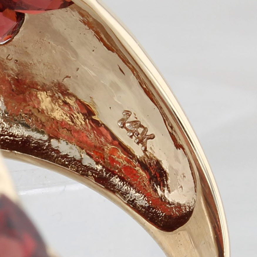 Light Gray 23.10ctw Garnet Cluster Cocktail Ring 14k Yellow Gold Size 7