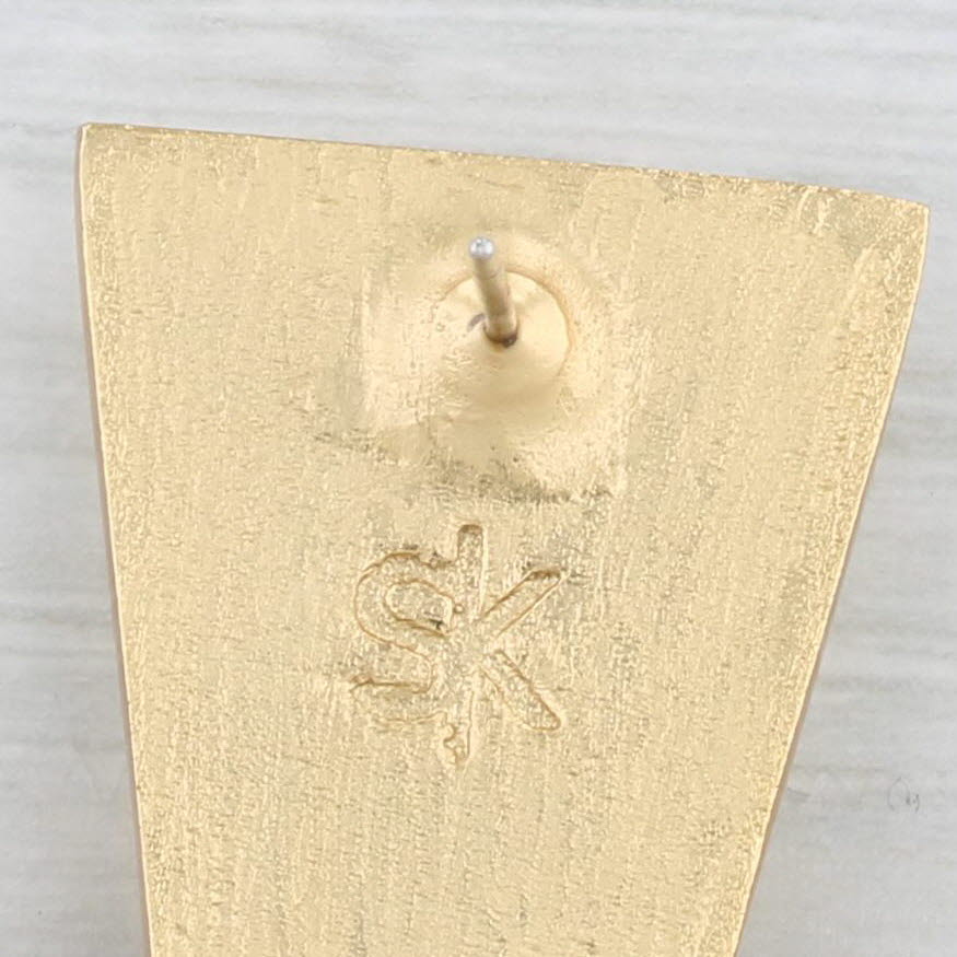 Wheat New Stephanie Kantis Statement Fringe Dangle Earrings 2-Toned 24k Gold Plated