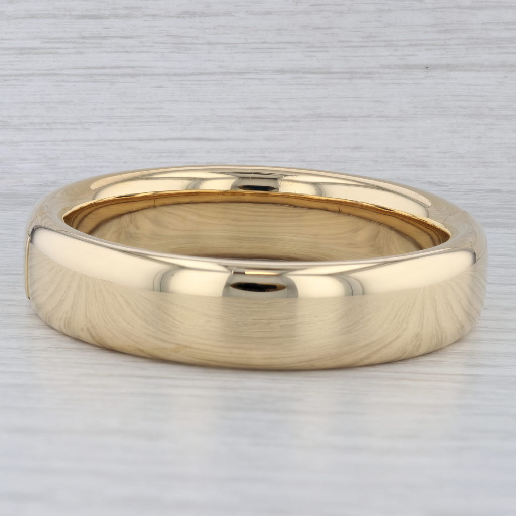 Gray Georg Jensen Denmark Classic Bangle Bracelet 18k Yellow Gold 7" 15mm Pouch