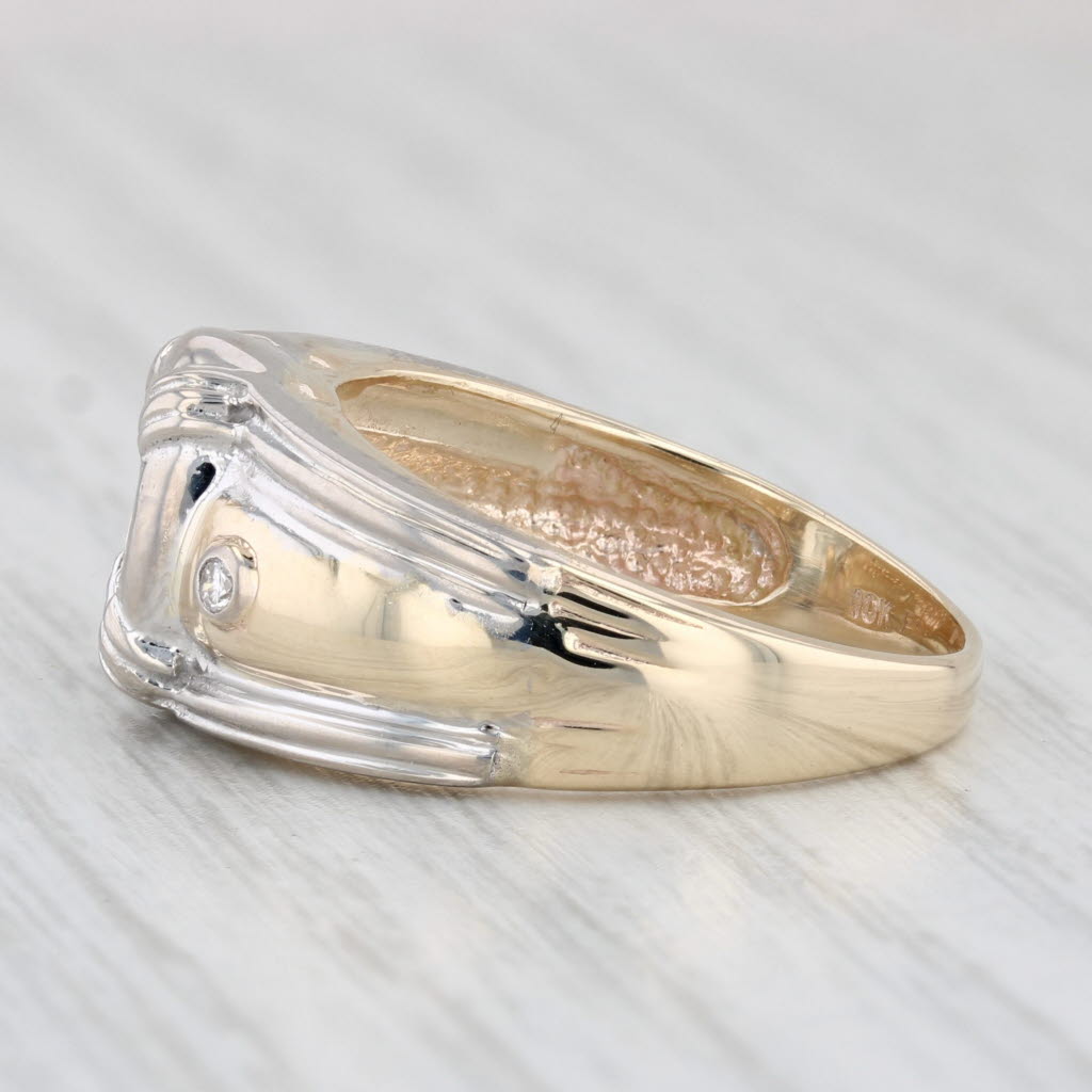 Light Gray Blue Topaz Diamond Ring 10k White Yellow Gold Size 8 Oval Solitaire