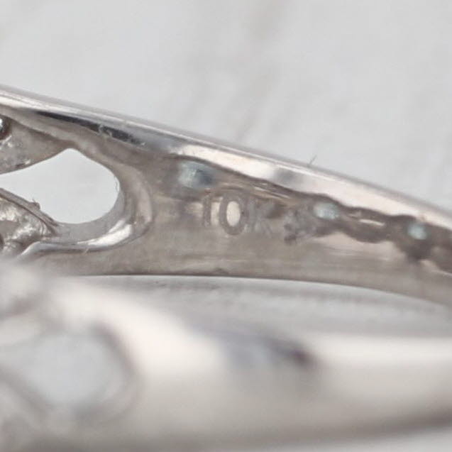 0.38ctw Aquamarine Diamond Ring 10k White Gold Size 5 Stackable