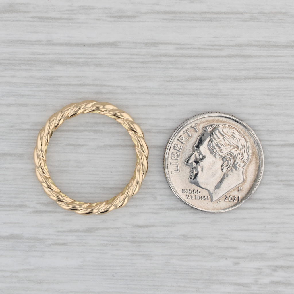 Gray David Yurman Gold Cable Ring 18k Yellow Gold Size 5 Stackable Band Box Cloth