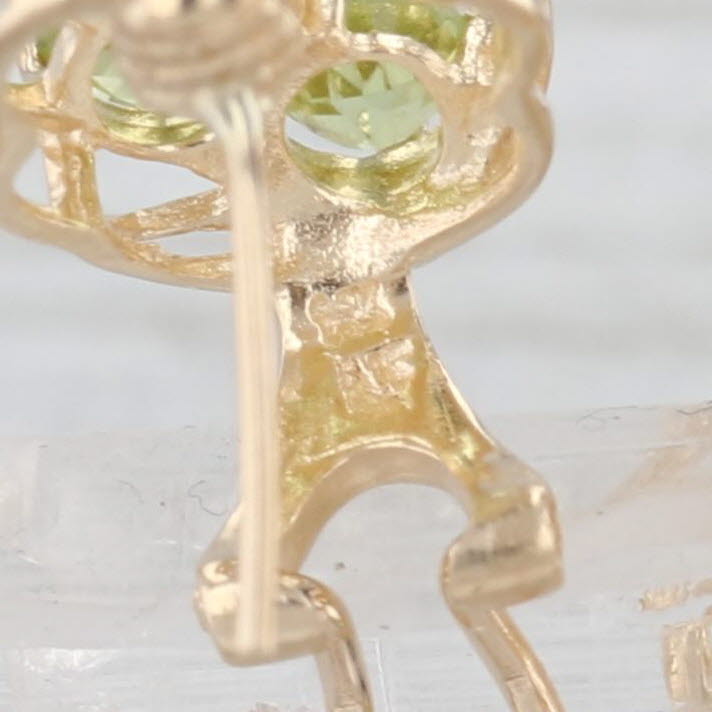 3ctw Peridot Journey Earrings 14k Yellow Gold Omega Back Pierced Drops