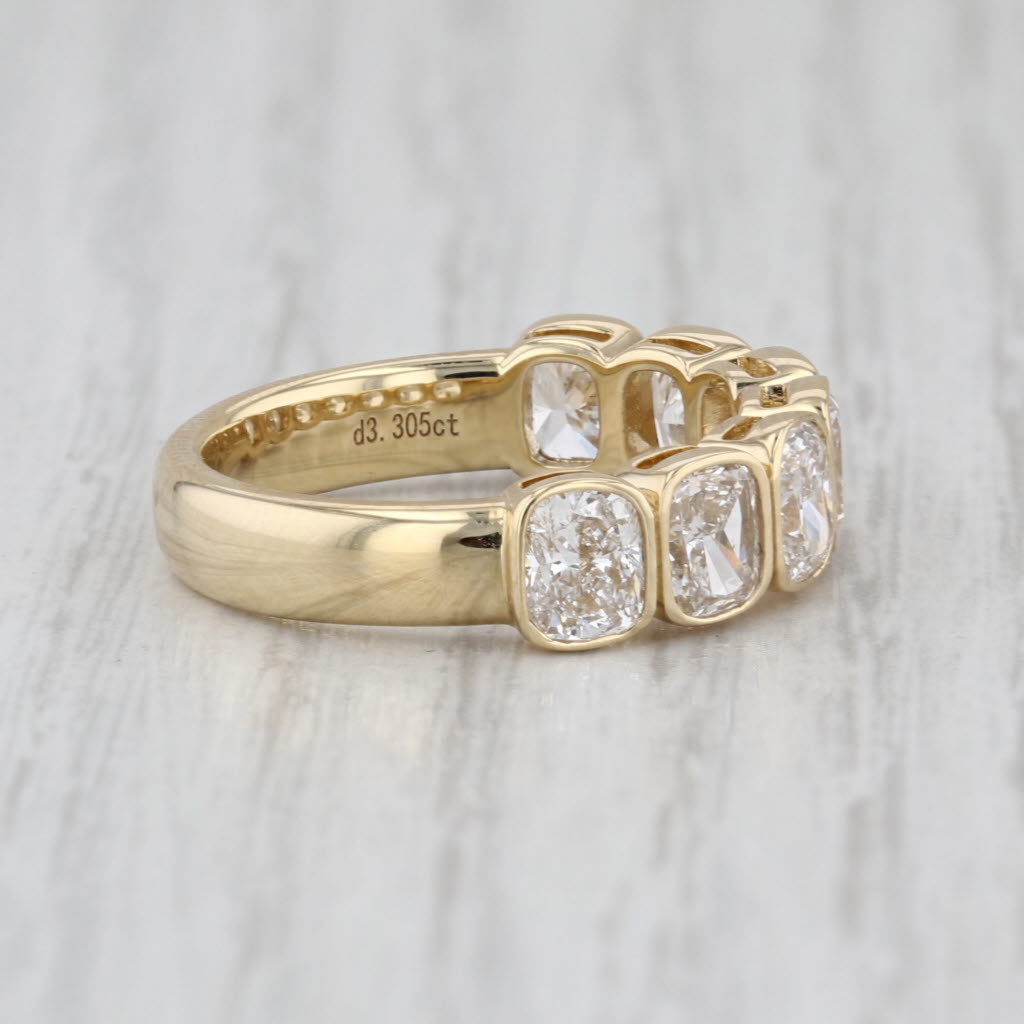 New 3.31ctw Lab Grown Diamond Wedding Band 14k Yellow Gold Stackable Ring Sz 6.5