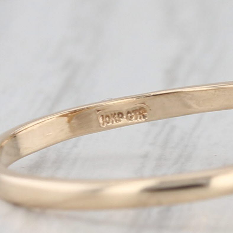 Diamond 3-Stone Bypass Ring 10k Yellow Gold Size 6.75