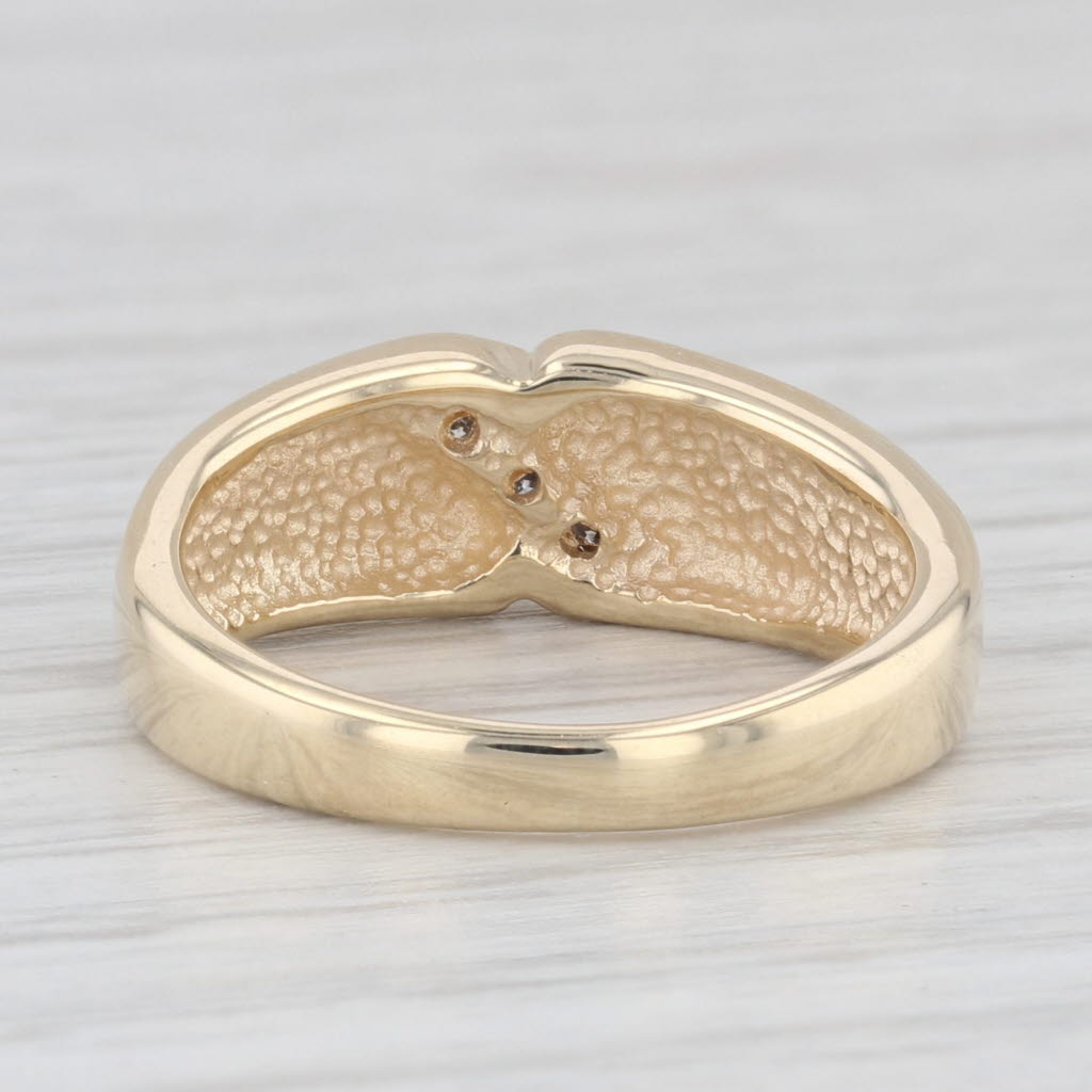 Light Gray Fredrick Goldman Diamond Cross Ring 10K Gold Size 4.75 Religious Wedding Band