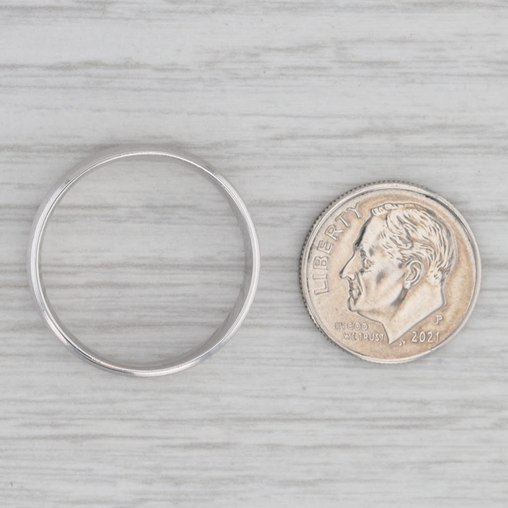 Gray Brushed Men's Wedding Band 10k White Gold Size 10 Comfort Fit Ring