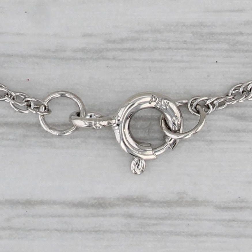 Gray Amazonite Oval Cabochon Pendant Necklace Sterling Silver 18" Rope Chain