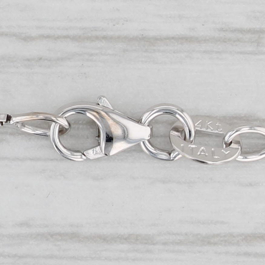 Light Gray 0.35ctw Diamond Cross Pendant Necklace 14k White Gold 18" Box Chain