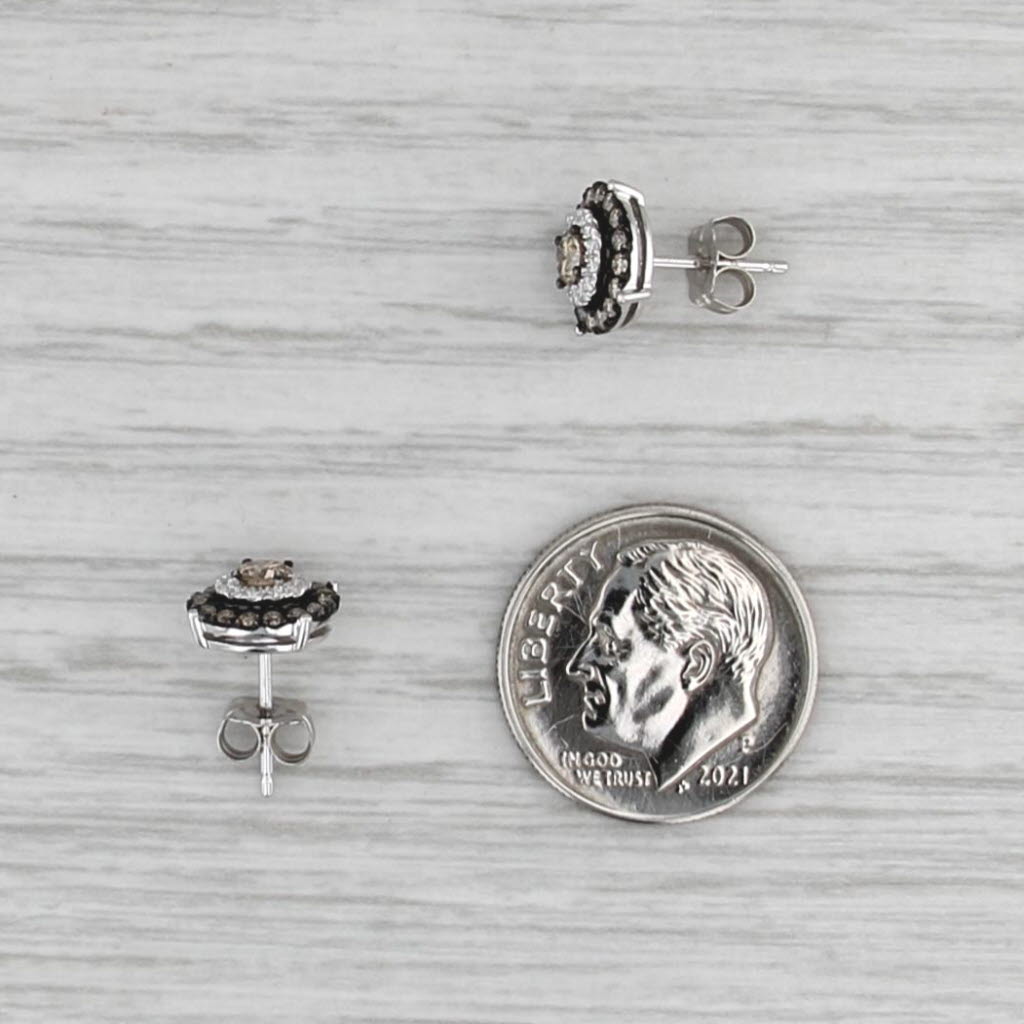 Le Vian 0.47ctw Champagne Diamond Halo Stud Earrings 14k White Gold