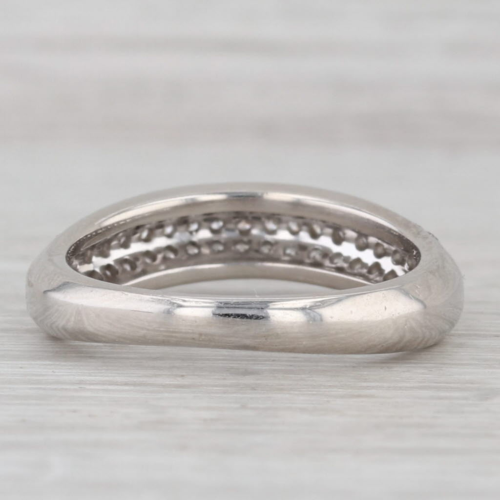 0.50ctw 3 Row Diamond Ring 14k White Gold Size 6.75 Wedding Anniverary Band