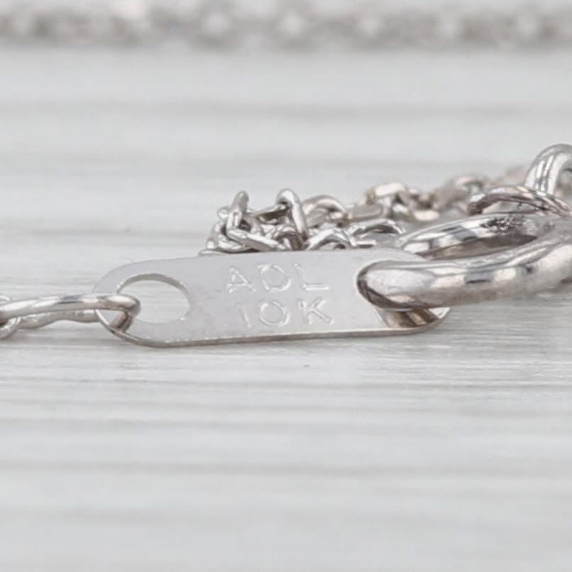 0.71ctw Pink Sapphire Diamond Teardrop Lariat Necklace 10k White Gold 17"