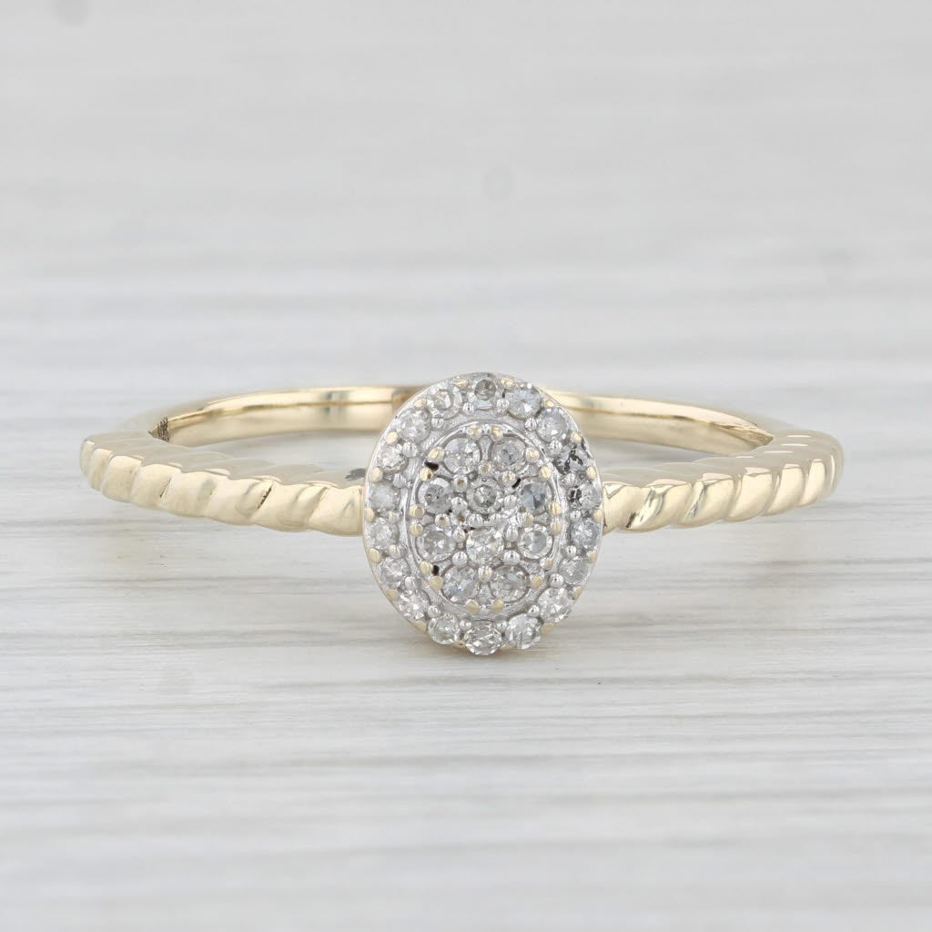 Light Gray Oval Diamond Cluster Ring 10k Yellow Gold Size 8.75 Engagement