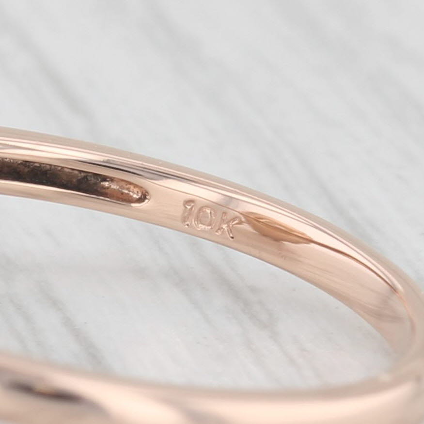 Light Gray Cultured Pearl Solitaire Ring 10k Rose Gold Size 10.25 Halo Design