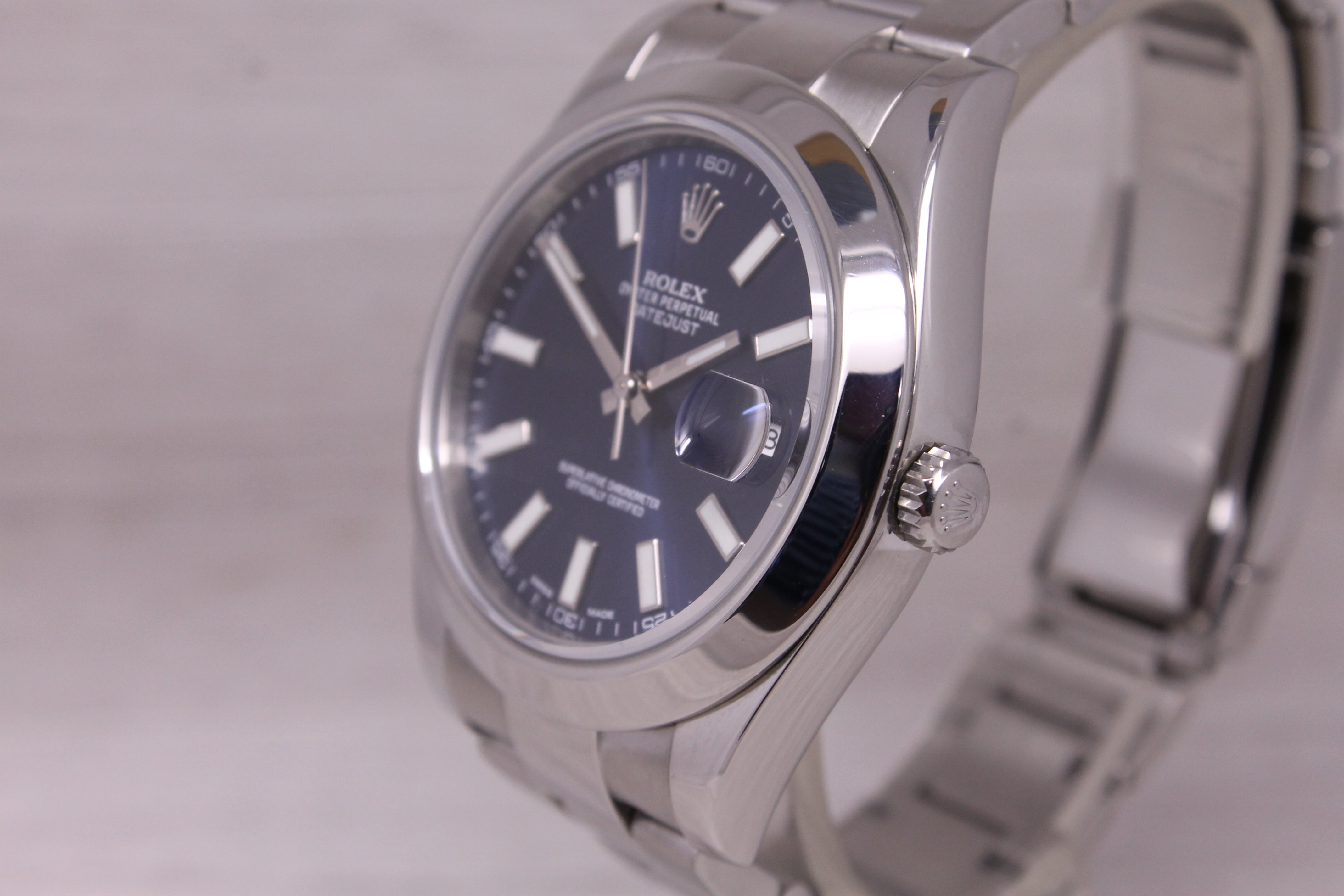 Rolex Datejust II 41mm 116300 Mens Automatic Steel Watch Oyster Bracelet Blue