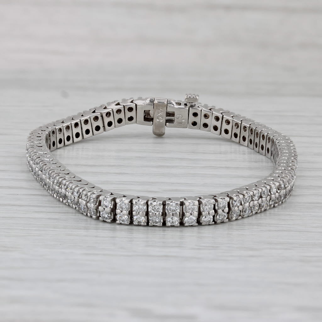 Gray 1.90ctw Diamond Tennis Bracelet 14k White Gold 7" 4.4mm