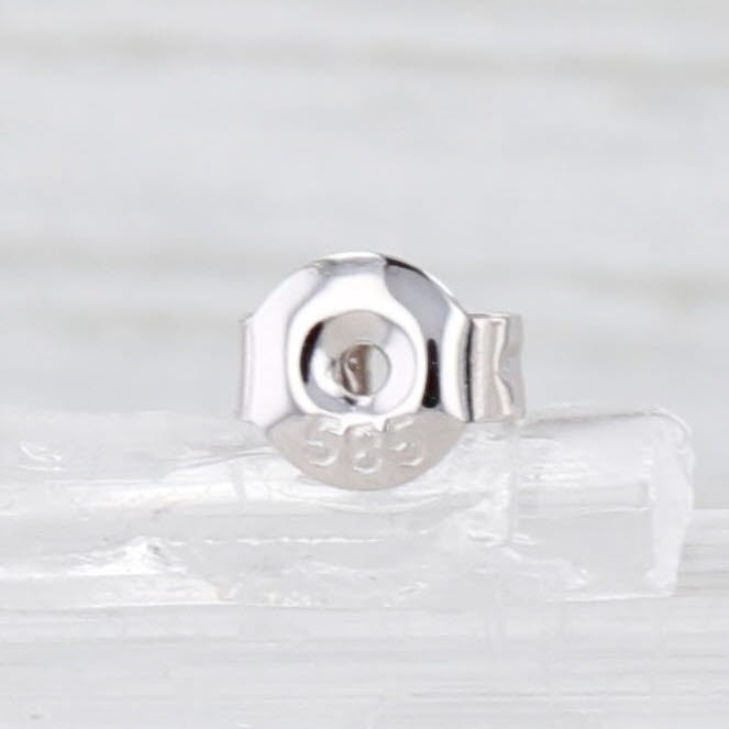 Light Gray New 0.26ctw Lab Grown Diamond All seeing Eye Stud Earrings 14k White Gold