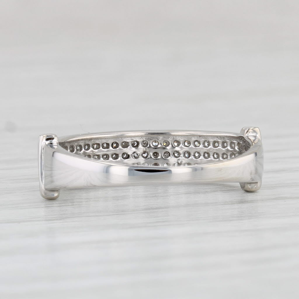 Light Gray 0.15ctw Diamond Wedding Band 10k White Gold Stackable Anniversary Ring Size 6
