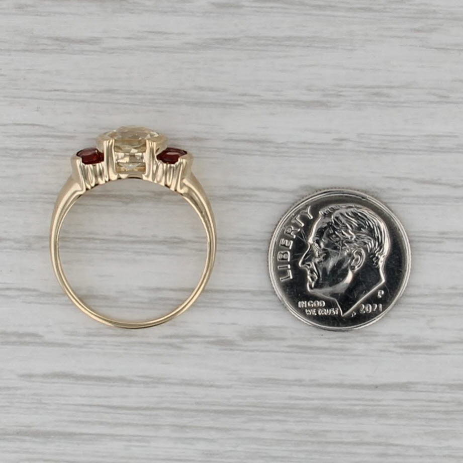 2.60ctw Garnet Labradorite Ring 14k Yellow Gold Size 8.25
