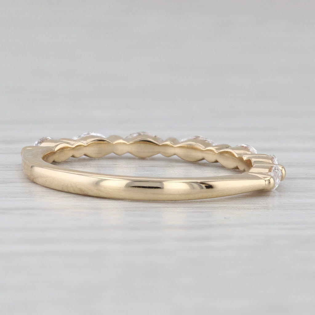 Gray New 0.42ctw Lab Grown Diamond Wedding Band 14k Yellow Gold Stackable Ring Sz 6.5