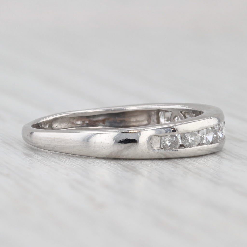Light Gray 0.40ctw Diamond Wedding Band 950 Platinum Size 6.5 Ring Stackable Anniversary