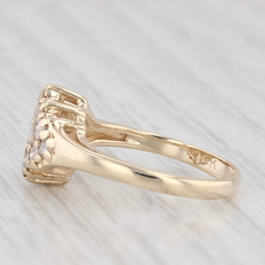 Light Gray 0.45ctw Diamond Cluster Ring 14k Yellow Gold Size 3