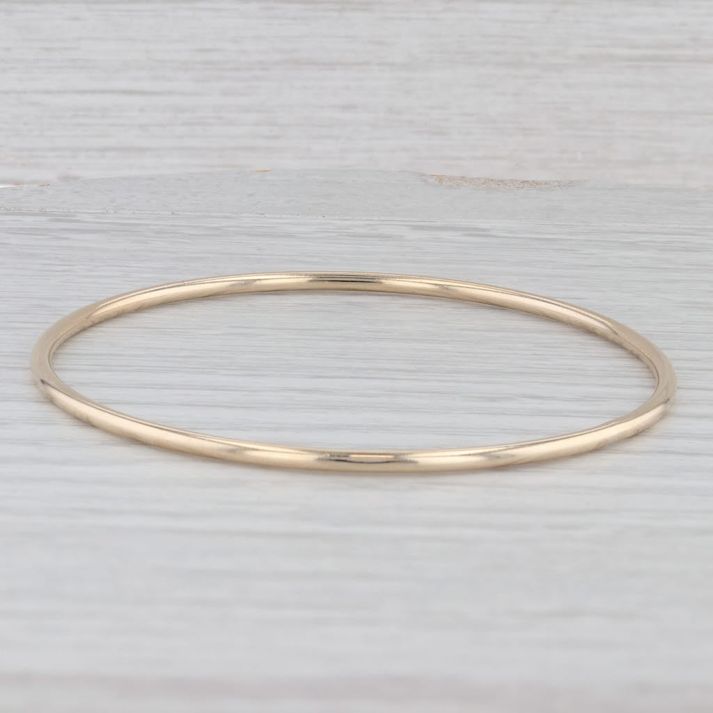 Light Gray Bangle Bracelet Stackable A to Z 1/20 12k Gold Filled 8" 2.2mm