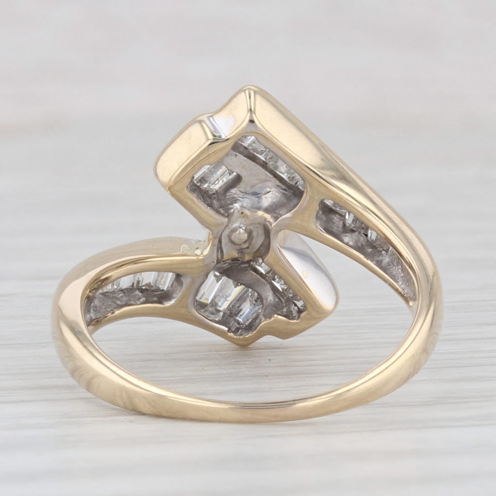 Light Gray 1.54ctw Emerald Cut Diamond Engagement Ring 14k Yellow Gold Size 7 Bypass