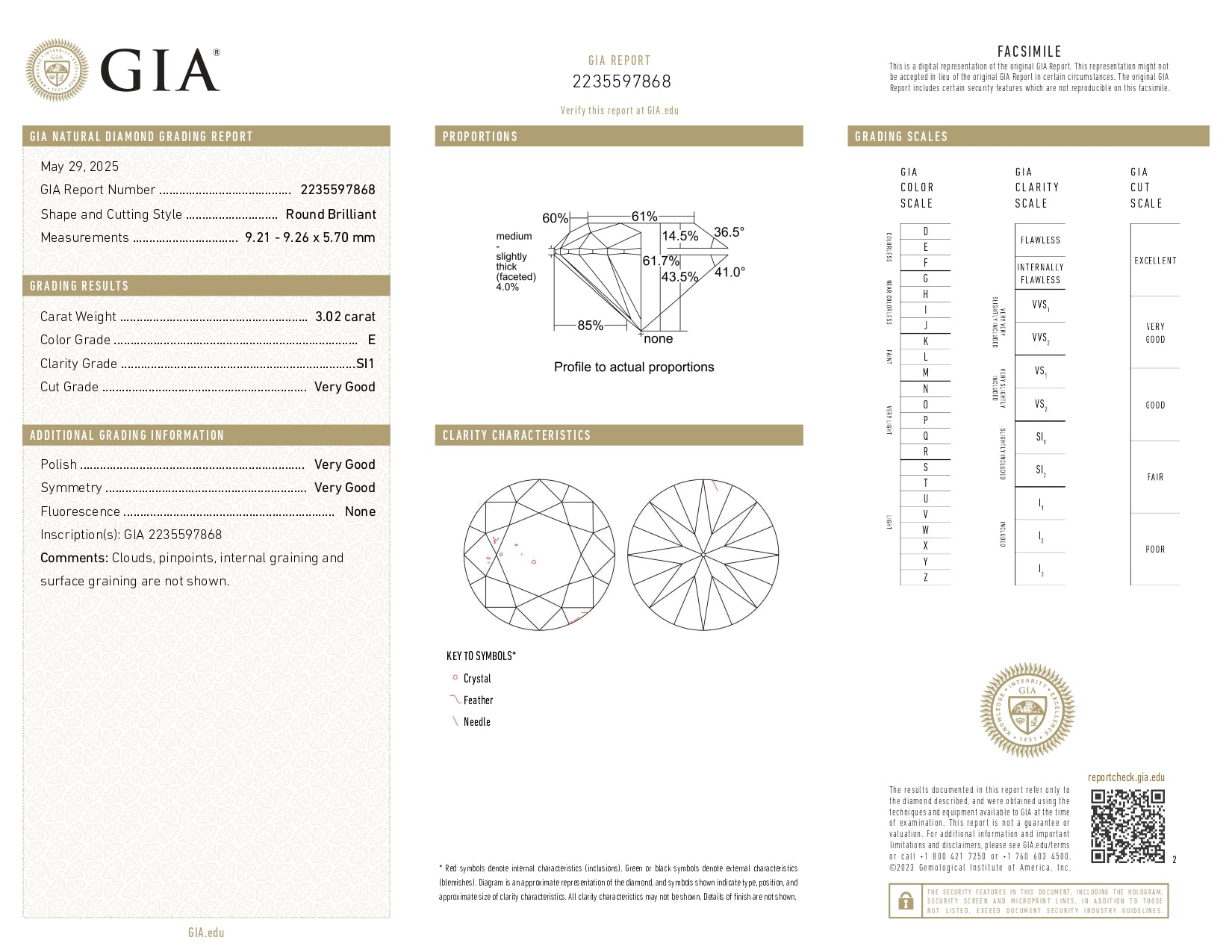 David Yurman 3.02ct Round Diamond SI1 E Ring w/ Box GIA Platinum Size 6.5