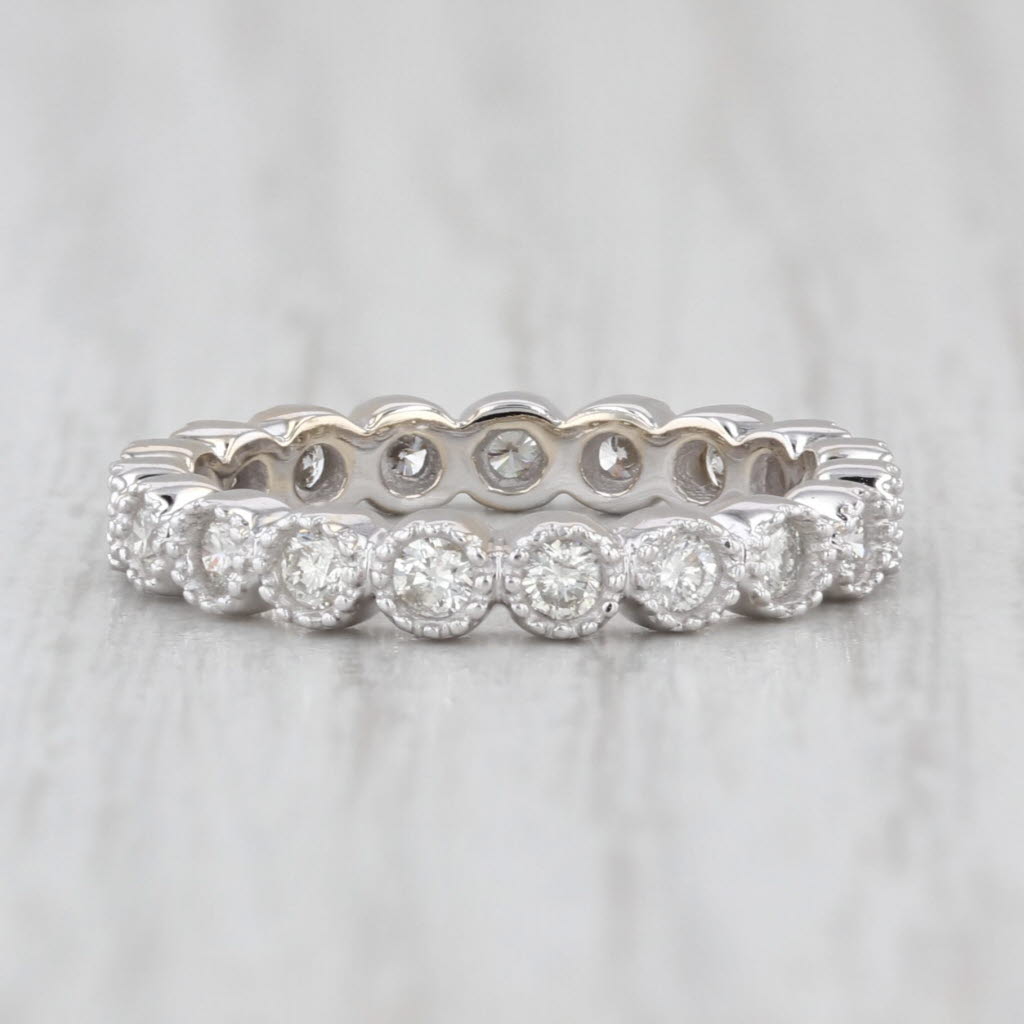 0.54ctw Diamond Eternity Band 14k White Gold Stackable Wedding Anniversary Ring