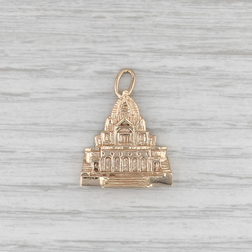 Vintage St Joseph Oratoire Montreal Canada Charm 14k Gold Souvenir Pendant
