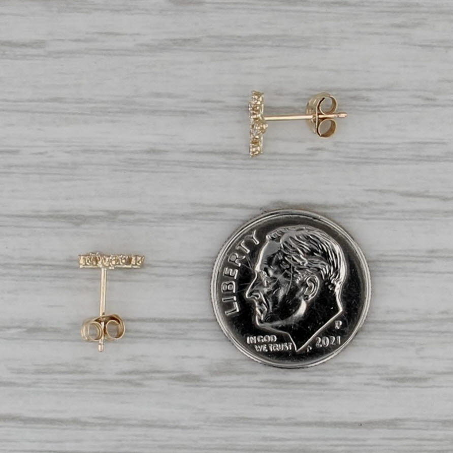 Small Cubic Zirconia Cross Stud Earrings 10k Yellow Gold Studs