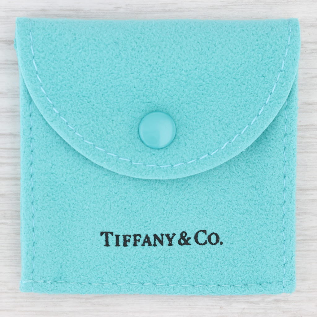Sky Blue Tiffany & Co Gehry Torque Necklace w/ Pouch Sterling Silver Circle Pendant 16"