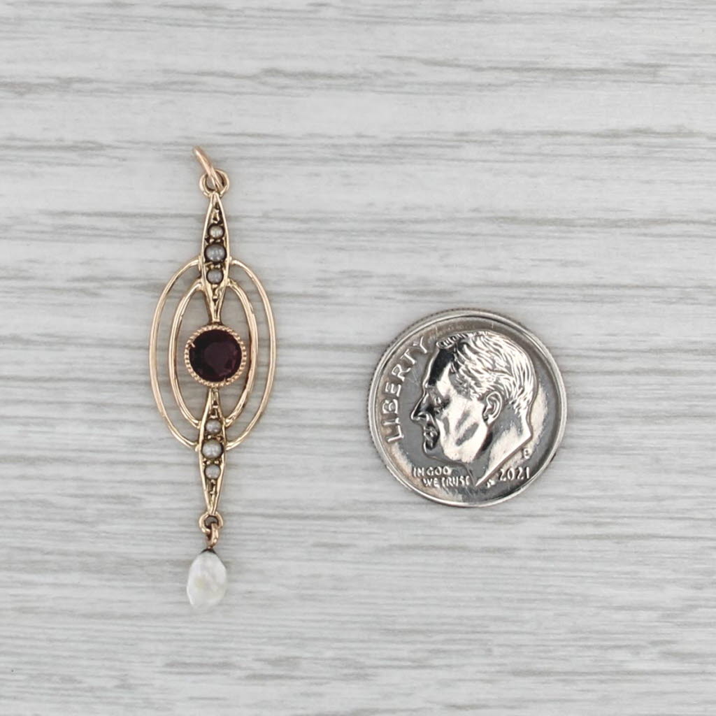 Vintage Imitation Amethyst Pearl Natural Pearl Lavalier Pendant 5-8k Gold