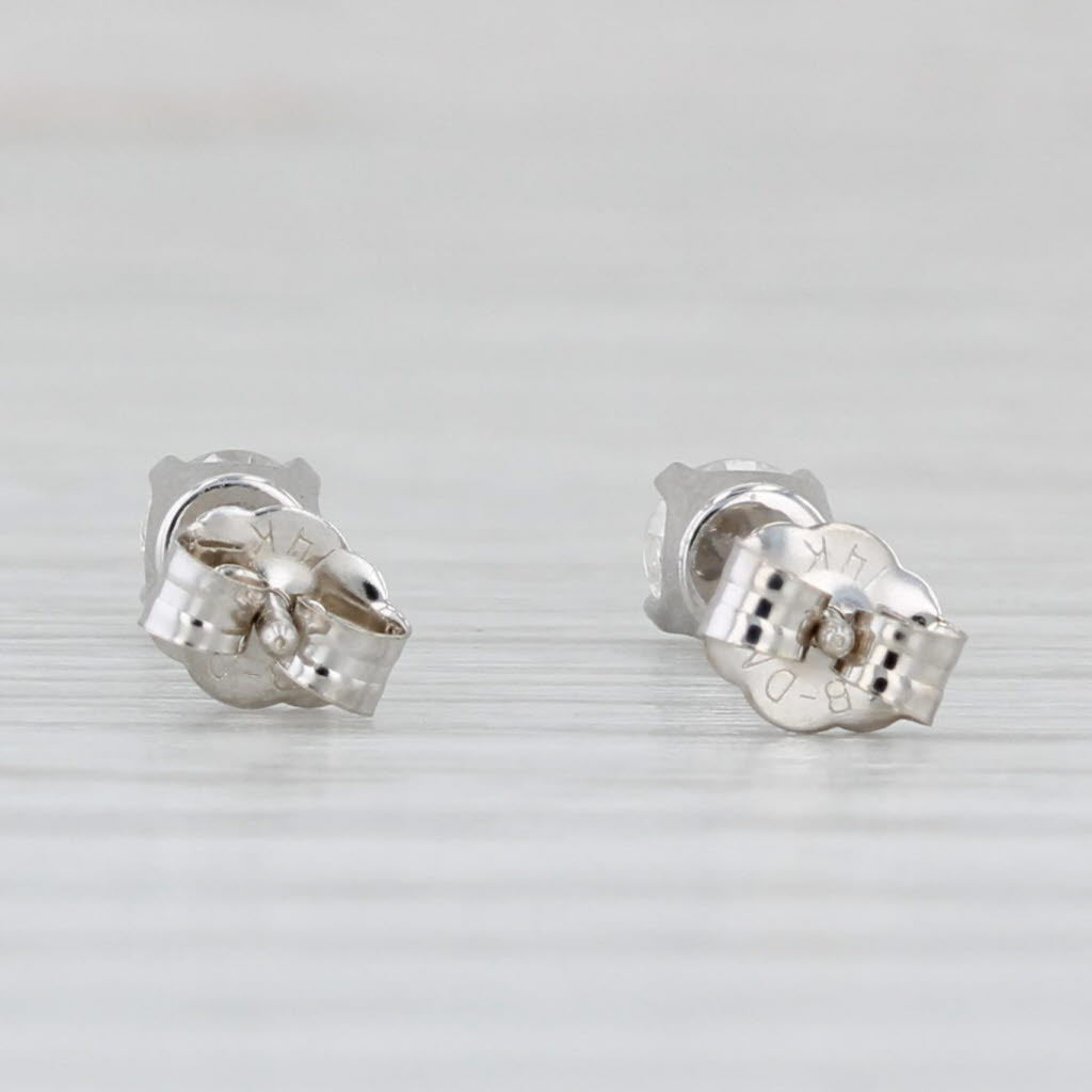 Light Gray 0.40ctw Round Diamond Solitaire Stud Earrings 14k White Gold